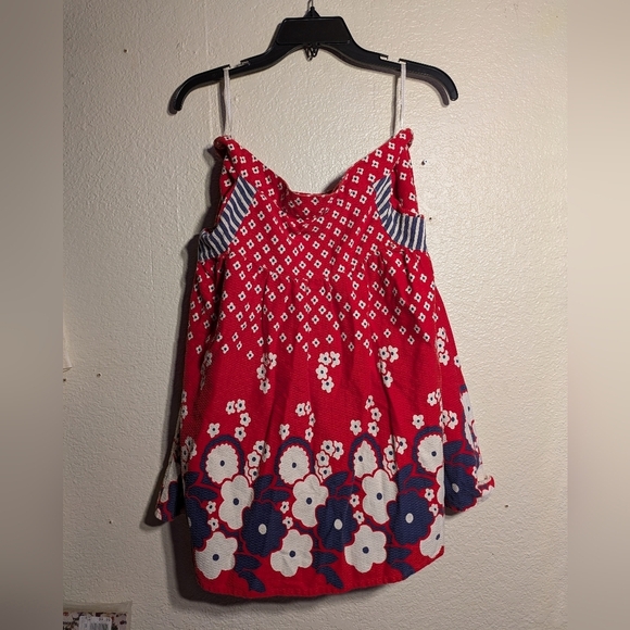 Red Floral Women's skirt with pockets pre-owned size 15 inch waist - Picture 2 of 11